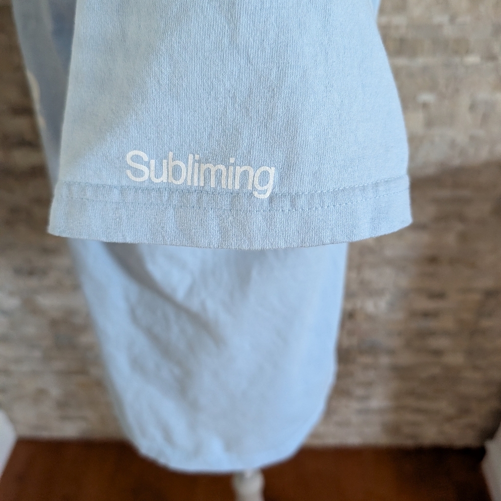 Subliming Tee Sky Blue 'Gut Feelings Are Guardian Angels' Bubble Text Graphic M image 4